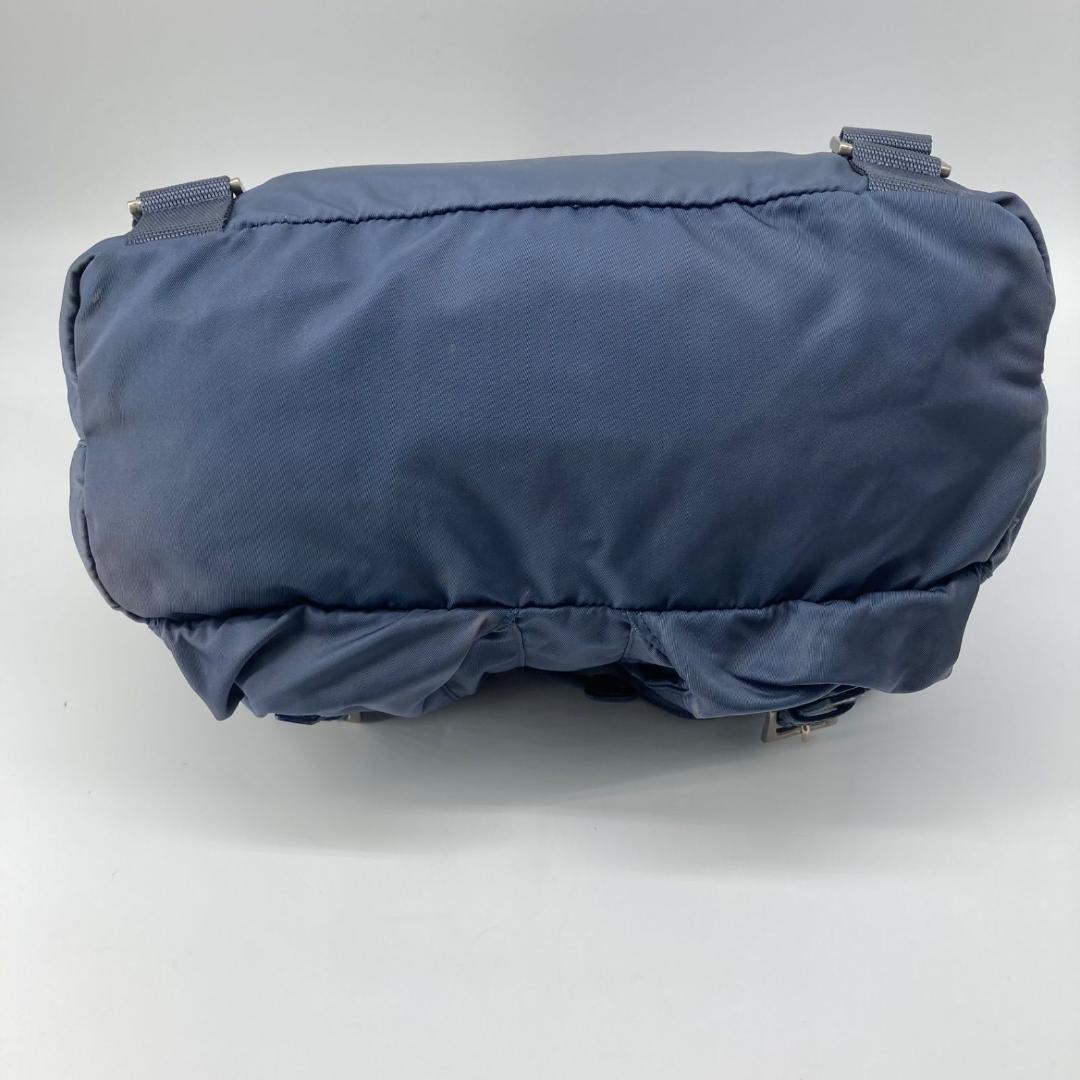 良品✨プラダ リュック バックパック 三角ロゴ 希少色 ブルー 保存袋つき