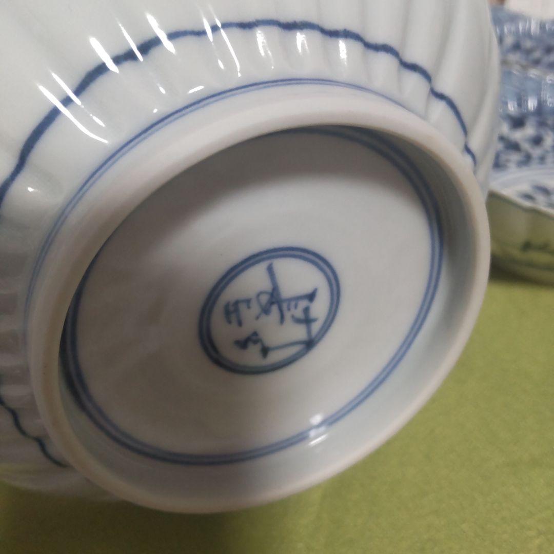 山本長左 九谷焼 向付 波文 唐草 鉢 5枚 箱付 - メルカリ