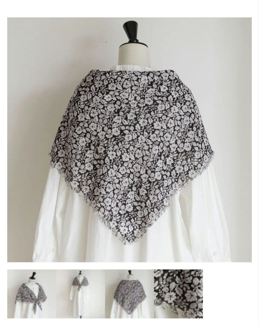 新品未使用タグ無今季R&D.M.Co- ワイルドベリーガーゼショール