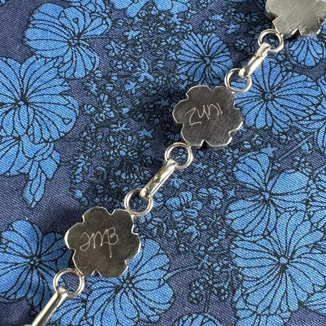 フラワー チェーン ブレスレット イエローシェル ズニ族 インディアン