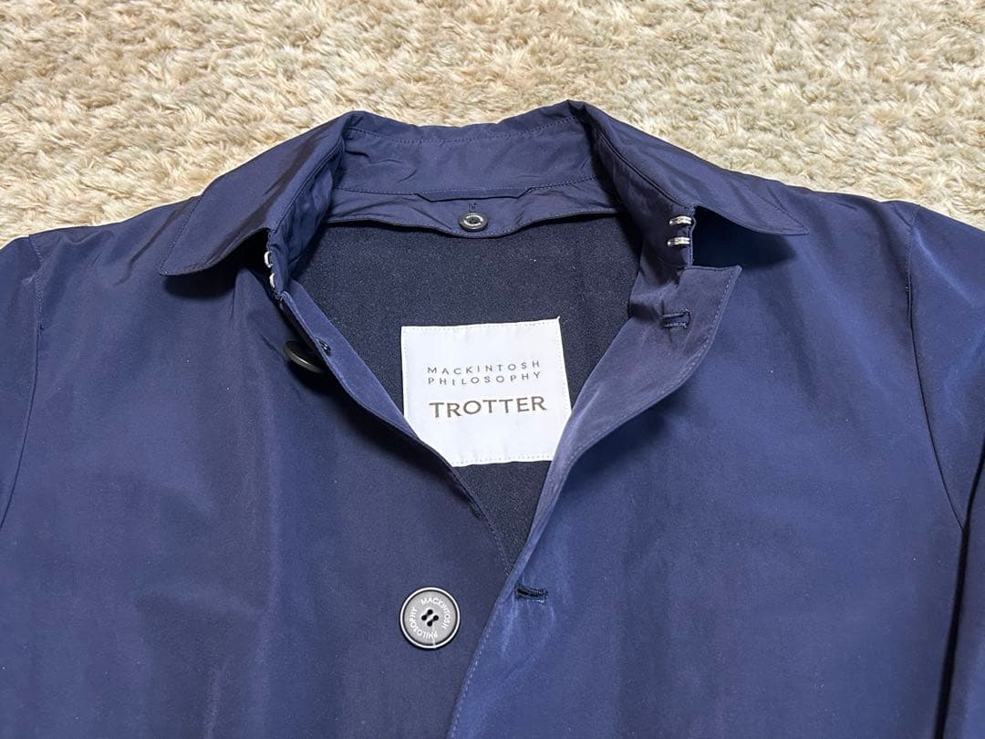 美品　マッキントッシュ　TROTTER ネイビー ステンカラーハーフ丈コート