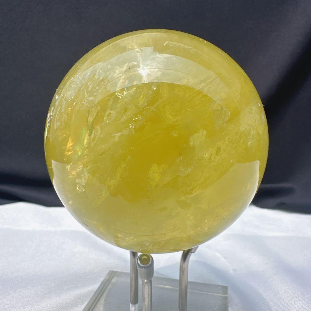 天然石シトリンのスフィア 丸玉 置物E.31