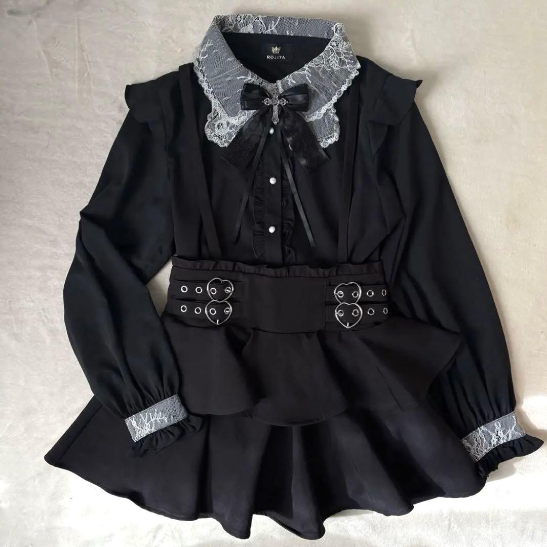 地雷 ロジータ ブラウス 十字架 リボン マーズ フリル スカパン