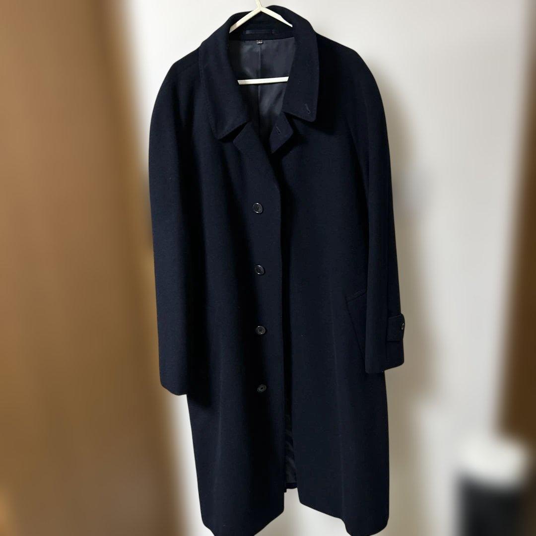 美品︎J.PRESS ステンカラーコート 衿リブ 濃紺 エルボーパッチ L