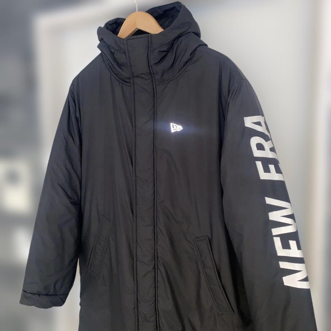 NEW ERA フード付きロングベンチコート ブラック XL-安心の正規品通販