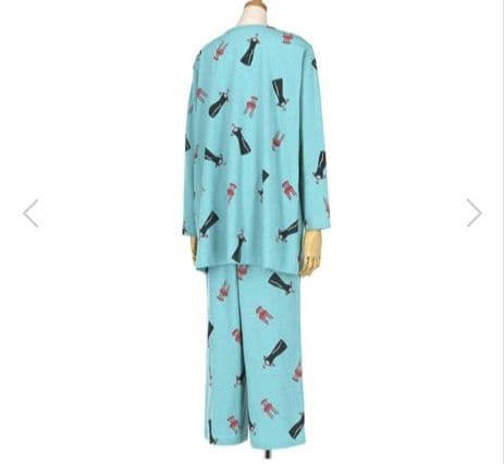 新品タグ付き マタノアツコ パジャマ ルームウェア ドレス ブルー L