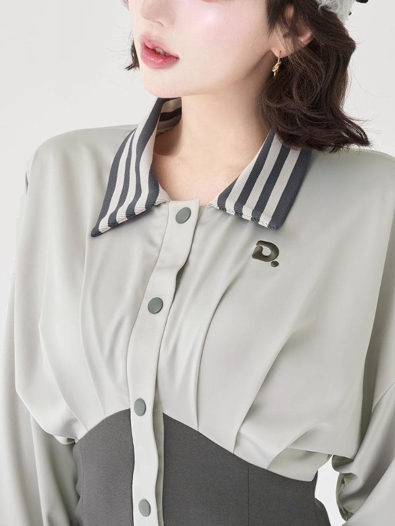 F 入手困難 新品 Darich ドルマンスリムスカジャンミニワンピース グレー