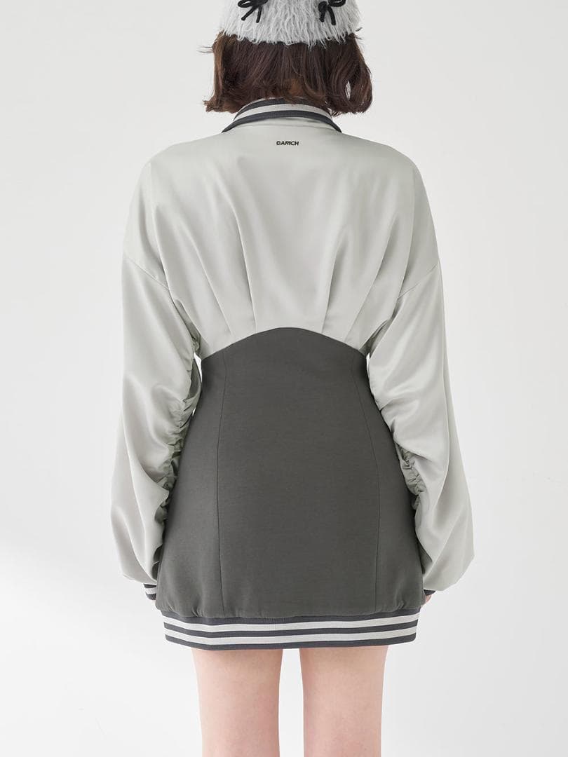 F 入手困難 新品 Darich ドルマンスリムスカジャンミニワンピース グレー