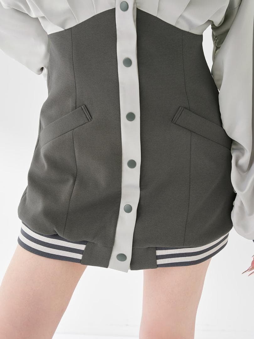 F 入手困難 新品 Darich ドルマンスリムスカジャンミニワンピース グレー