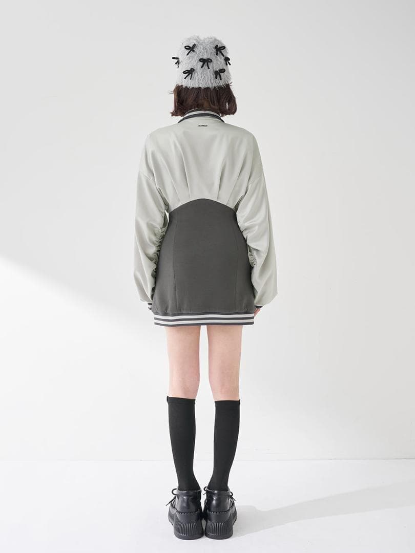 F 入手困難 新品 Darich ドルマンスリムスカジャンミニワンピース グレー