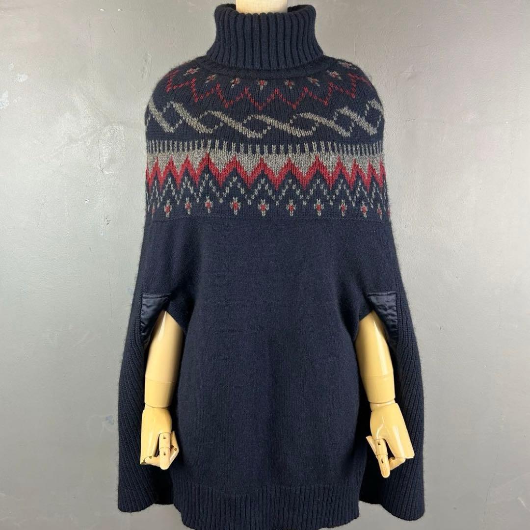 Sacai Luck サカイラック タートルネック ノルディック柄 ポンチョ