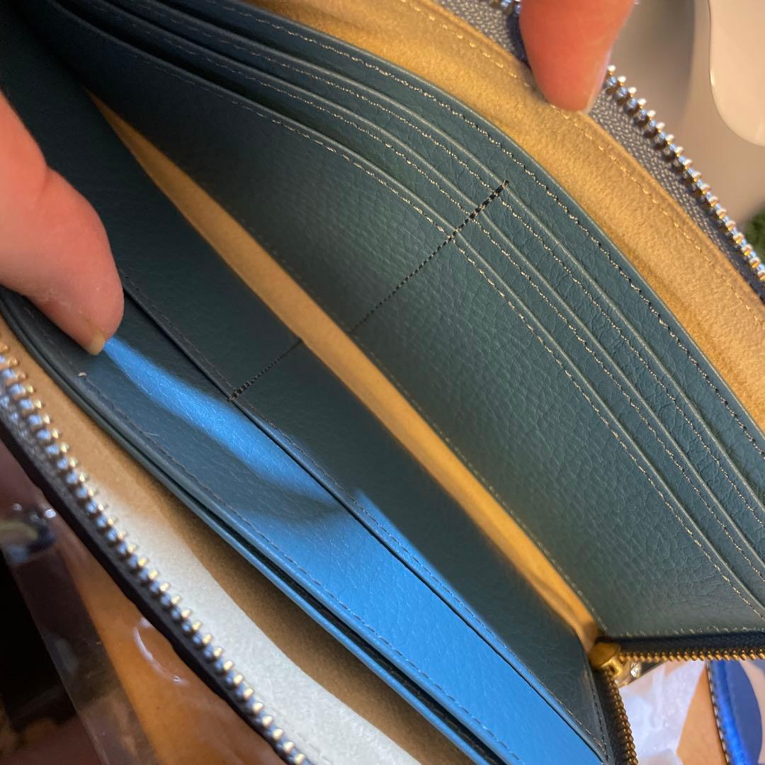 新品　アタオ　クロコダイル　クロコ　長財布　L字　リモ　デニム