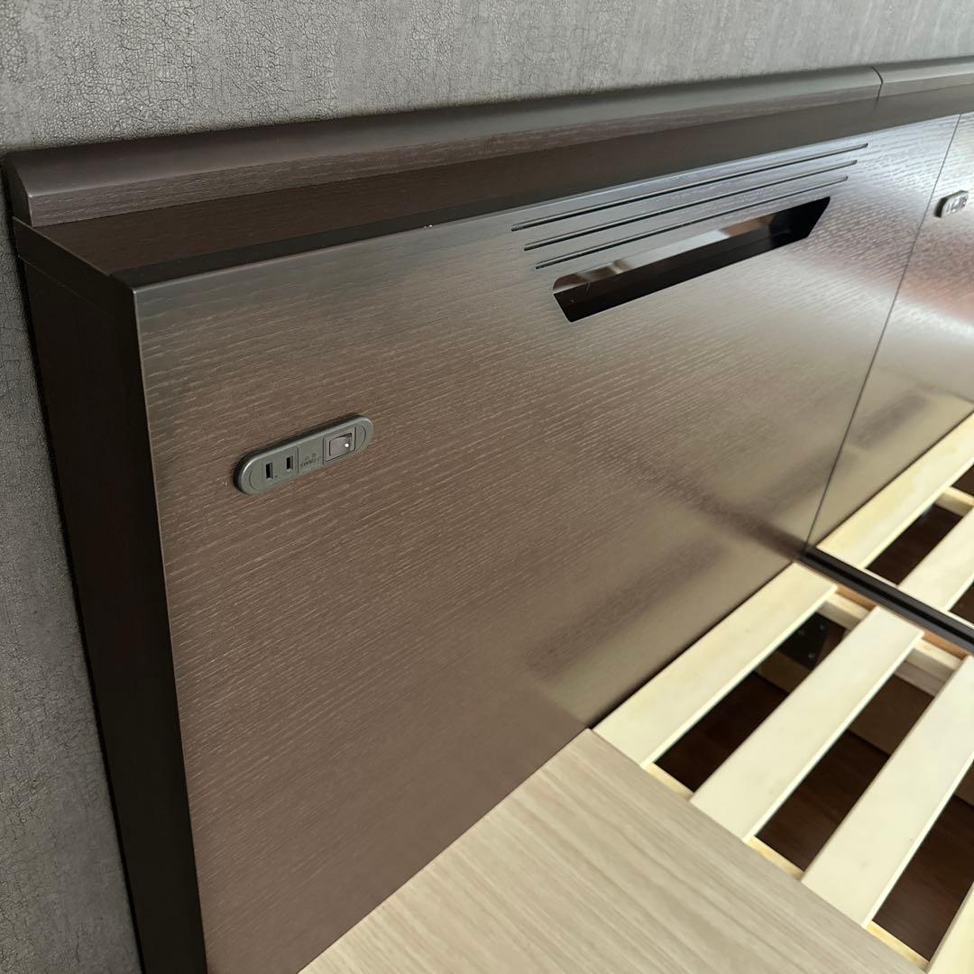 フランスベッド ベッドフレーム セミダブル+シングル 引出 ライト コンセント