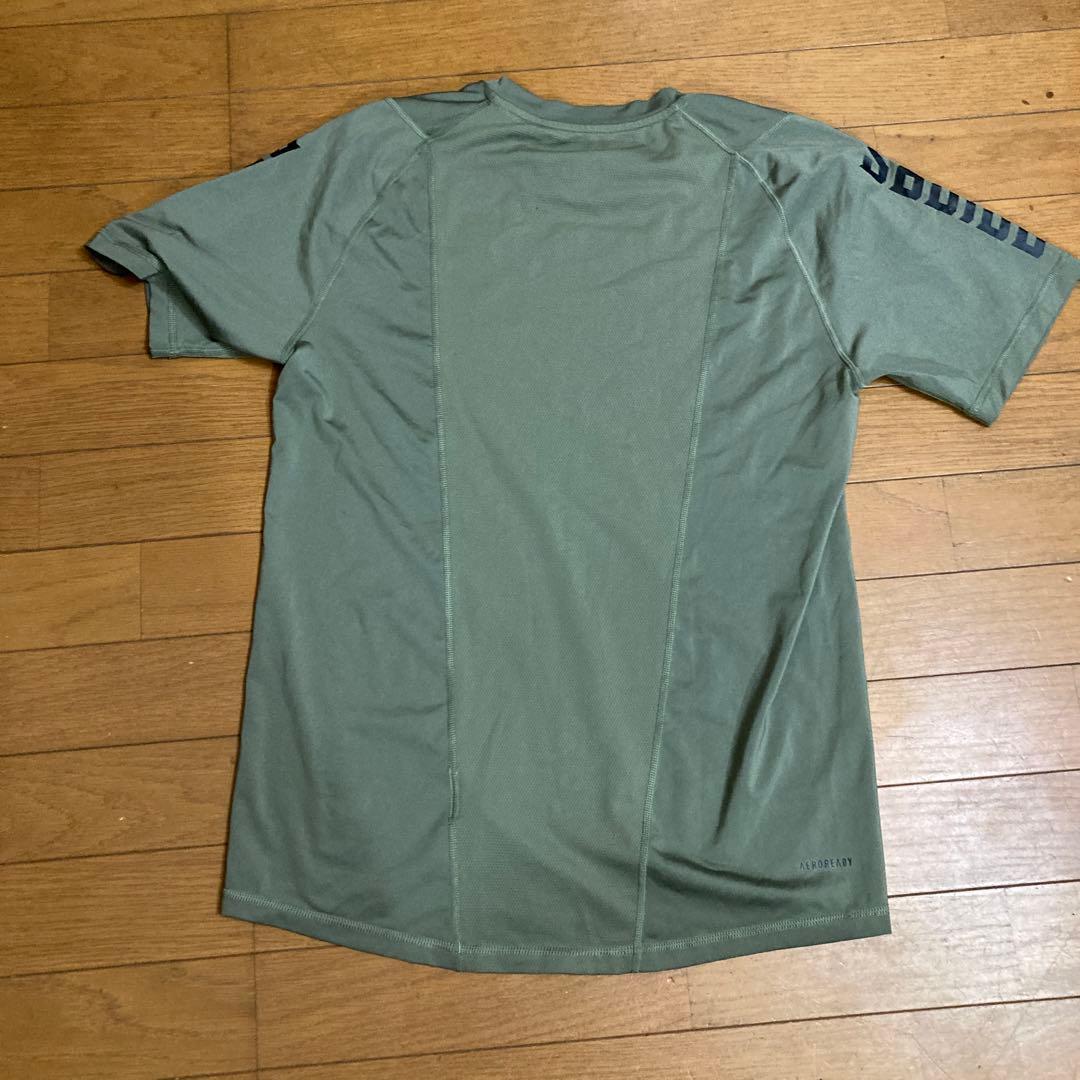 adidas オリーブグリーン 半袖Tシャツ L ストレッチ