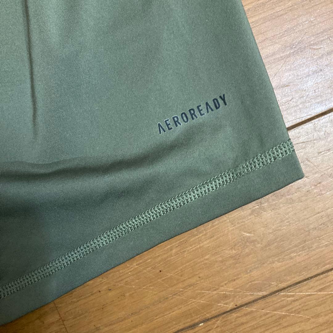 adidas オリーブグリーン 半袖Tシャツ L ストレッチ