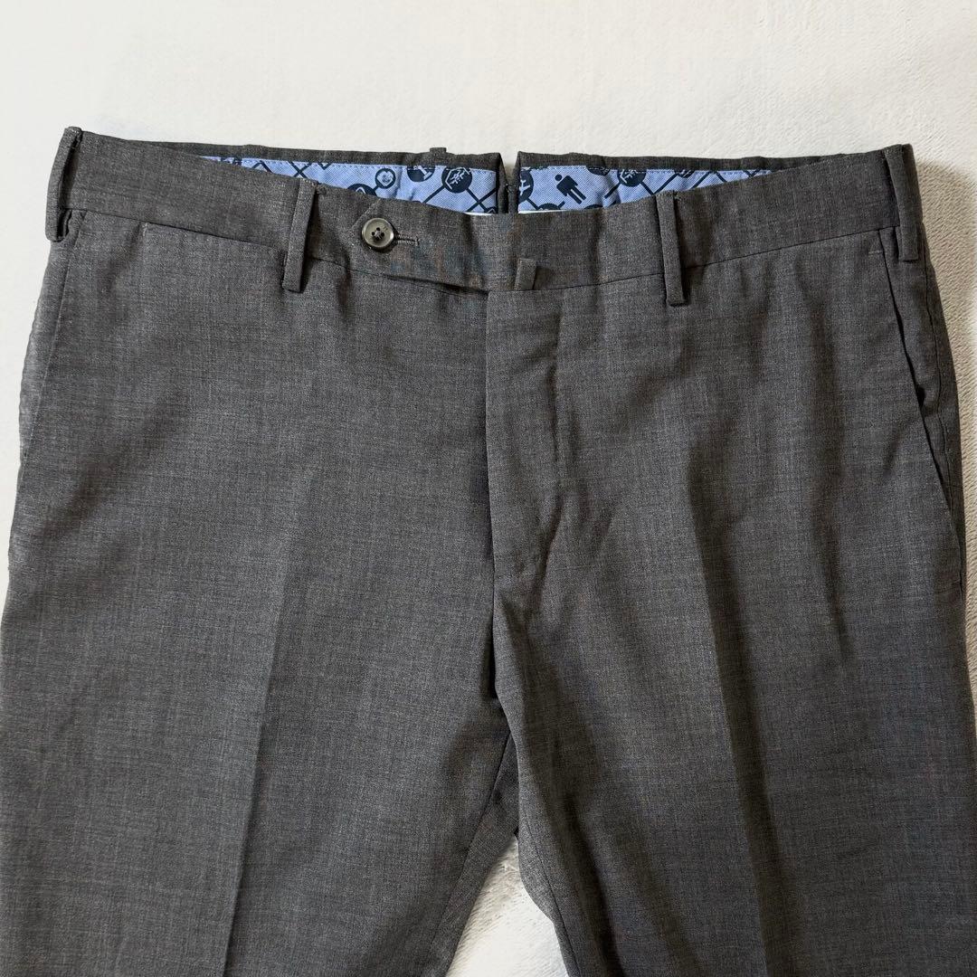 美品 PT TORINO スラックス グレー スリムストレッチ 48