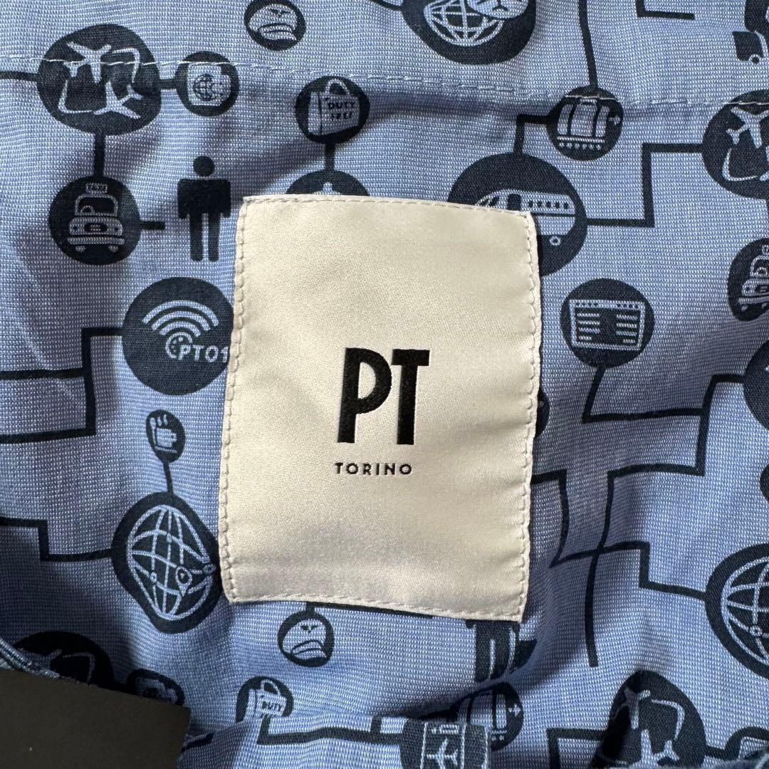 美品 PT TORINO スラックス グレー スリムストレッチ 48