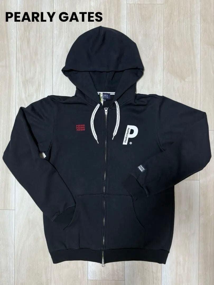パーリーゲイツ ゴルフ フルジップパーカー長袖 ブラック　サイズ6