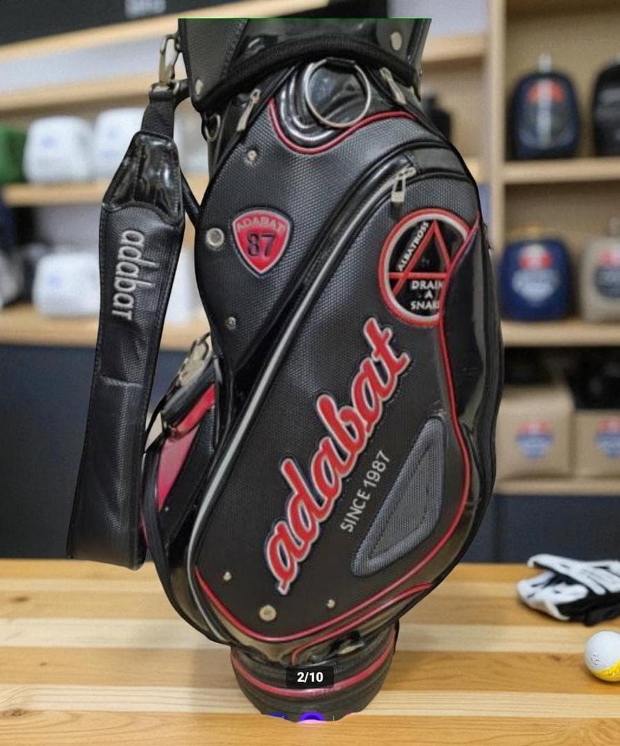 としくん送料無料/美品　adabat 大型エナメル高級キバッグ BLACK