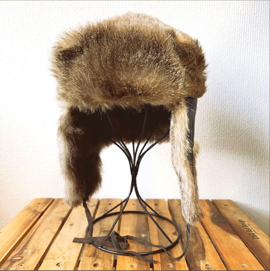 y*y様 Vintage リアルファー レザー フライト キャップ 帽子 ボンバ