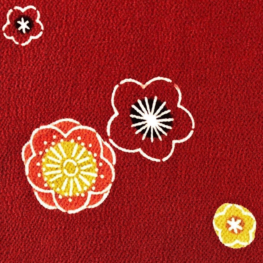 子供着物 ハーフ成人式 七五三 7歳 型染 梅の花 縮緬 CK-7350