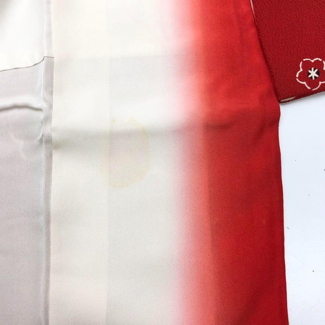 子供着物 ハーフ成人式 七五三 7歳 型染 梅の花 縮緬 CK-7350