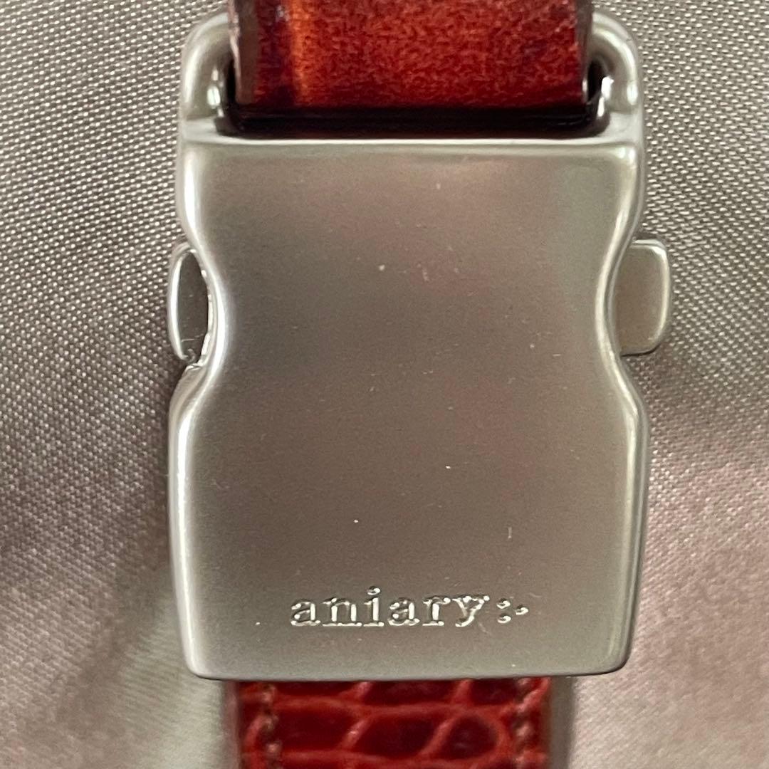 アニアリ フラップ式 アイディアルコンピレーションレザー 牛革 ボディバッグ 赤