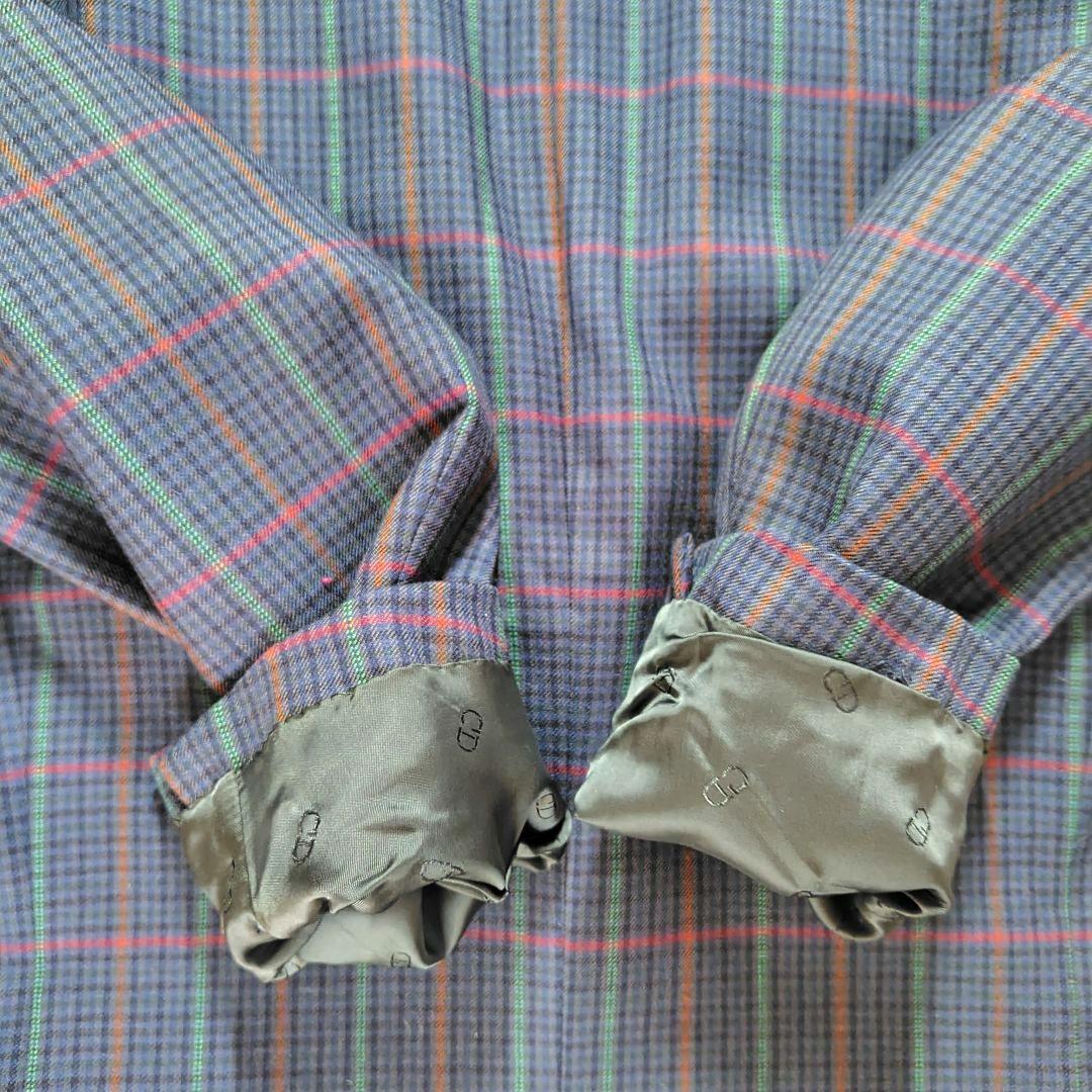 フランス製　クリスチャンディオール　ムッシュ　テーラードジャケット　チェック柄