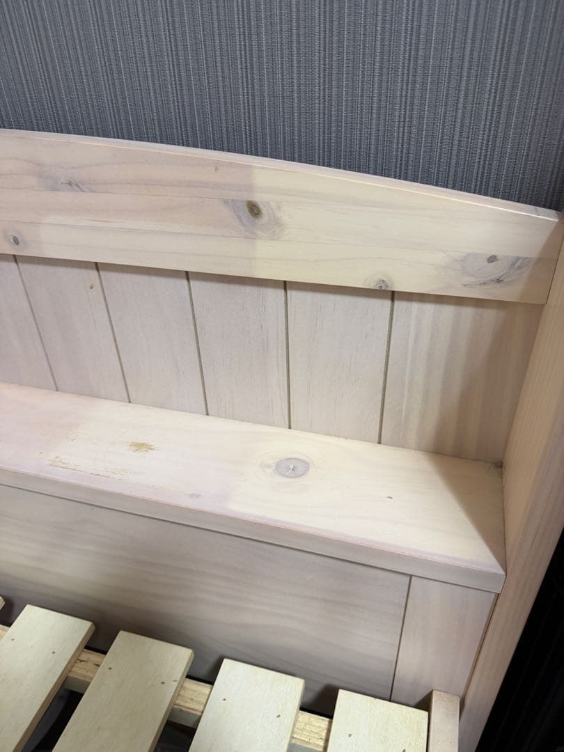 木製シングルベッドフレーム コンセント付き