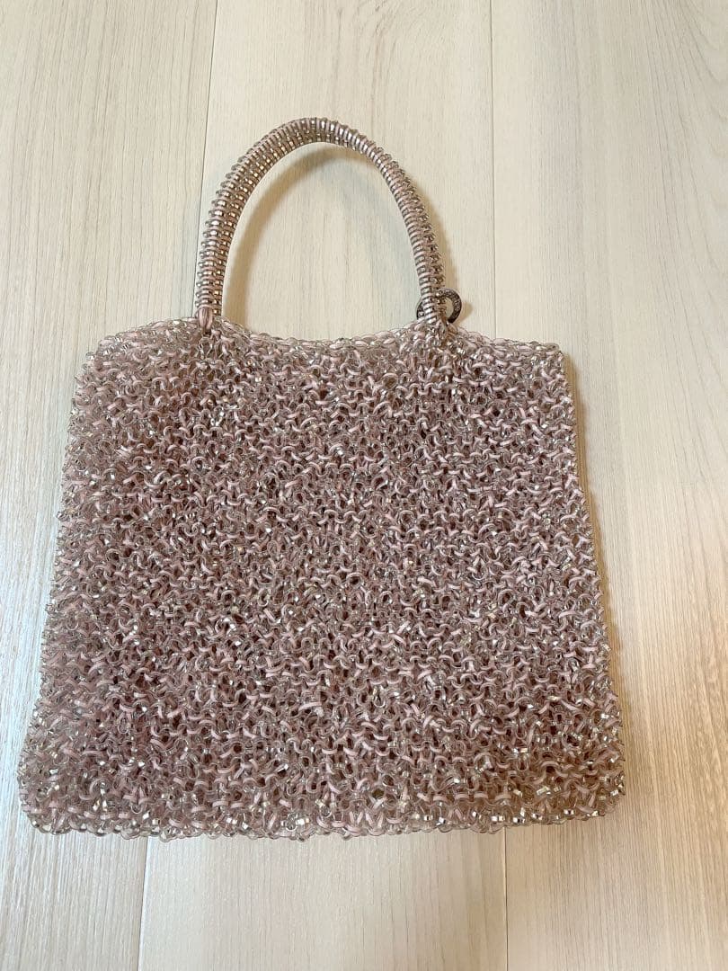 美品★アンテプリマ★ワイヤーバッグ／パウダリーピンクシルバー