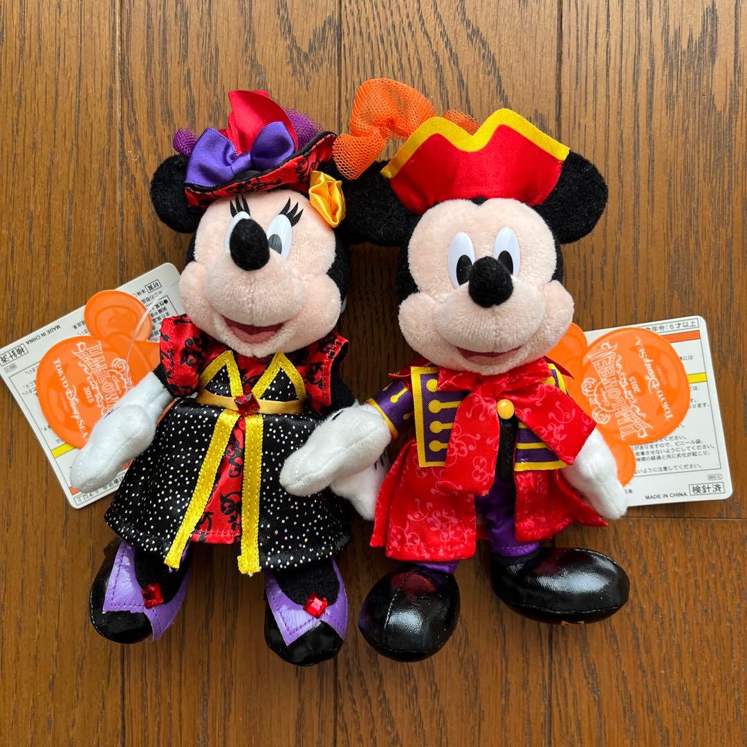 タグ付き☆》ミッキー&ミニー ぬいぐるみバッチ④ハロウィン2015