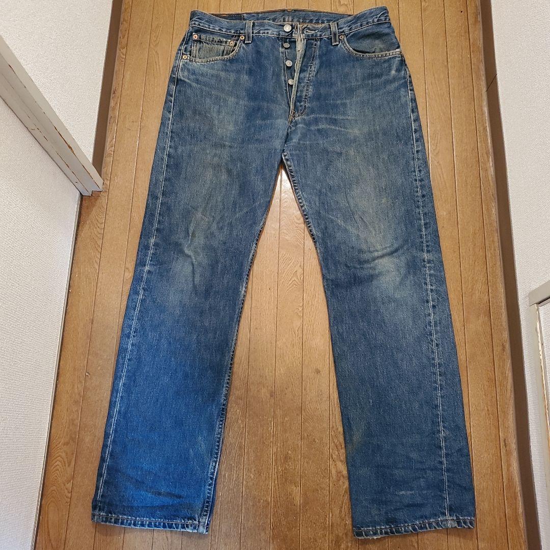 鬼ヒゲ 縦落ち 00s USA製 Levi's リーバイス501 W34×L32