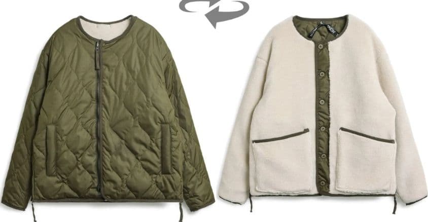 TAION XXL ミリタリー リバーシブル クルーネック ダウンジャケット