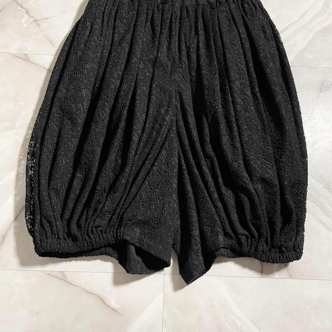 A15549　美品　コムデギャルソン　総レース　かぼちゃパンツ　バルーン　黒　S