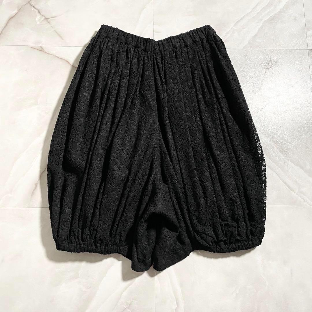 A15549　美品　コムデギャルソン　総レース　かぼちゃパンツ　バルーン　黒　S