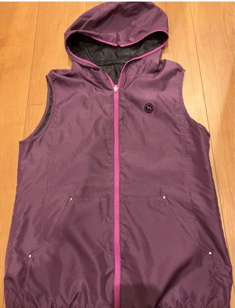 adabad リバーシブル フード付きベスト 上下セットアップ ゴルフウェア