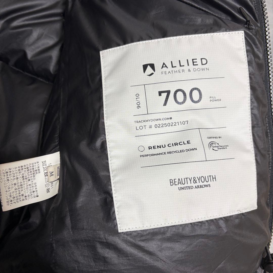 BY “小松マテーレ” ナイロン ALLIED ダウンジャケット Mサイズ