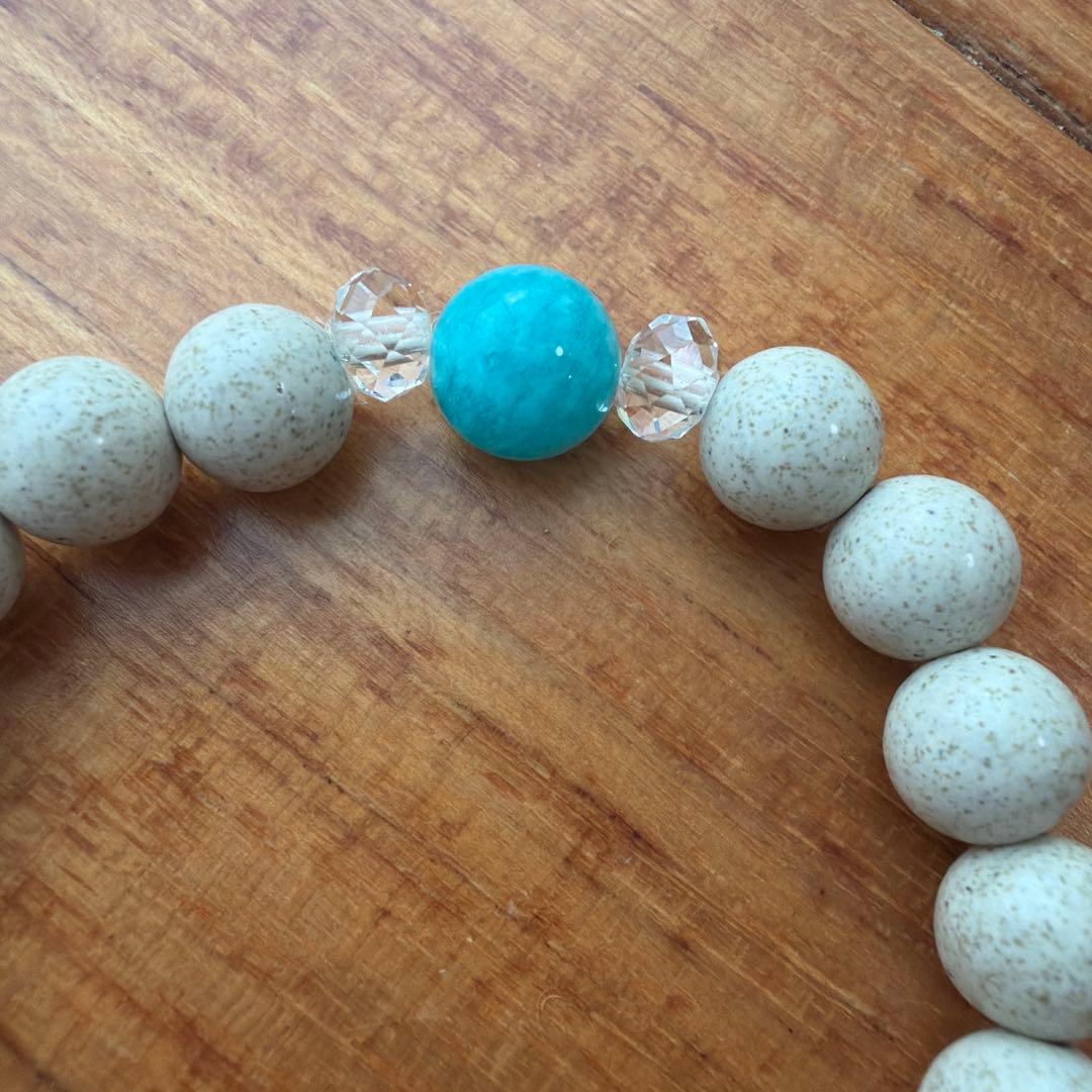 台湾 北投石 ブレスレット 正規品 保証書付き アマゾナイト 水晶