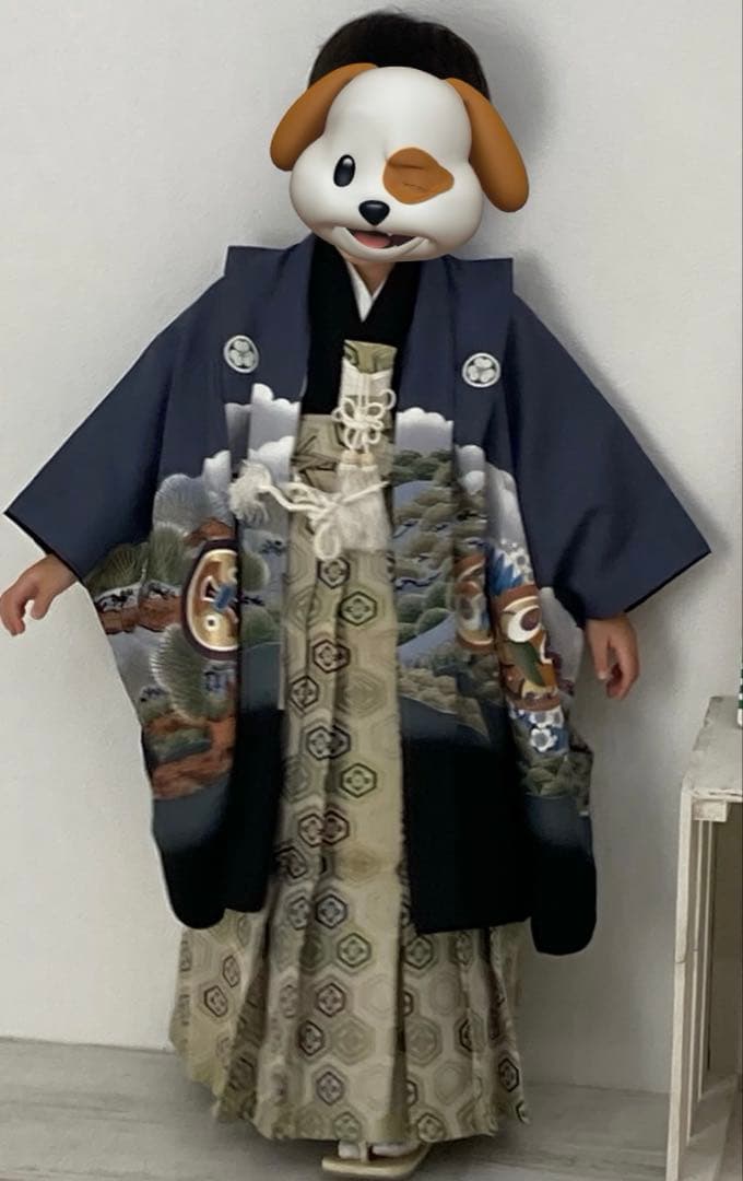 男の子　七五三　5歳　袴　羽織　着物　襦袢　小物セット