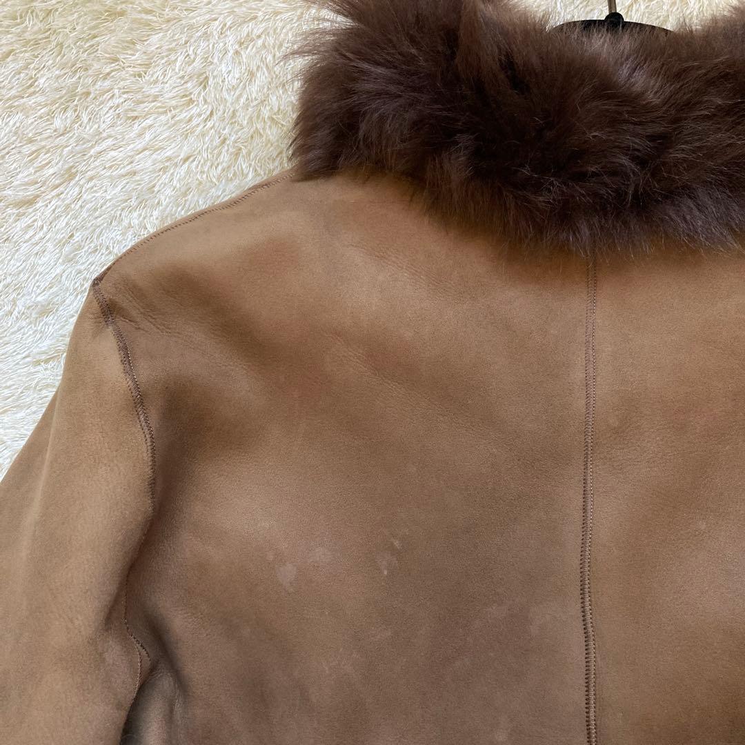 華麗✨ ジョゼフ 羊革 リアルムートンコート　36 M ブラウン 茶　女優襟