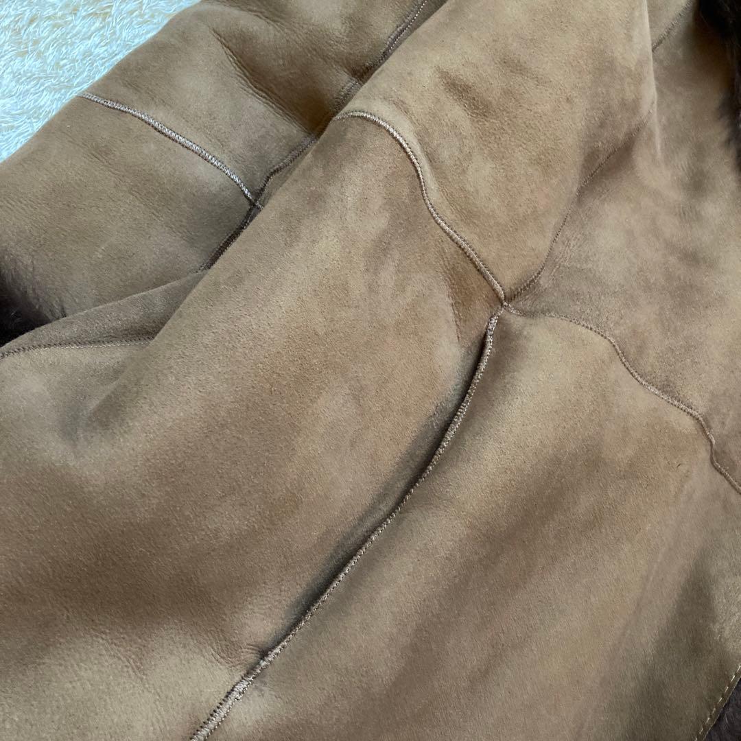 華麗✨ ジョゼフ 羊革 リアルムートンコート　36 M ブラウン 茶　女優襟