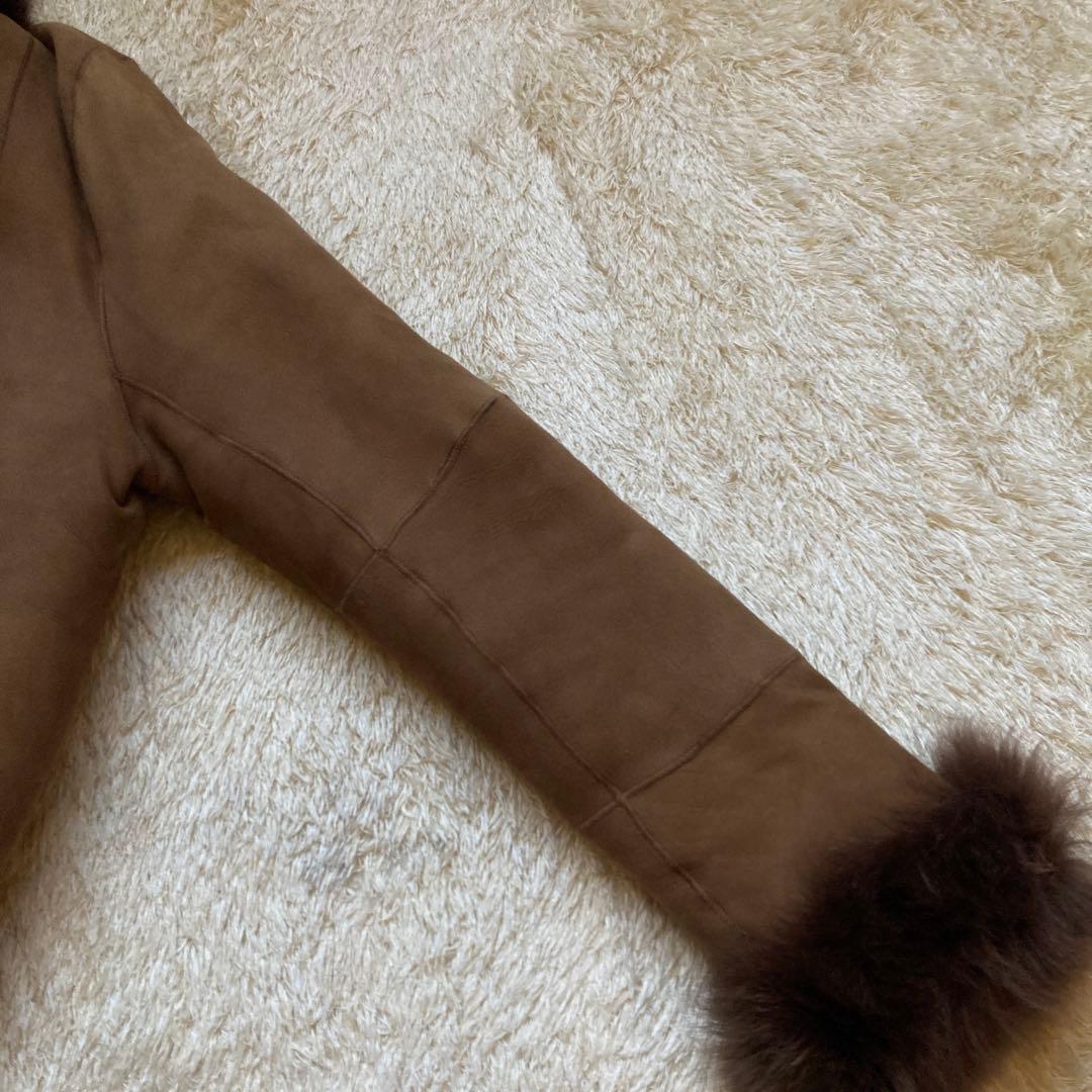 華麗✨ ジョゼフ 羊革 リアルムートンコート　36 M ブラウン 茶　女優襟