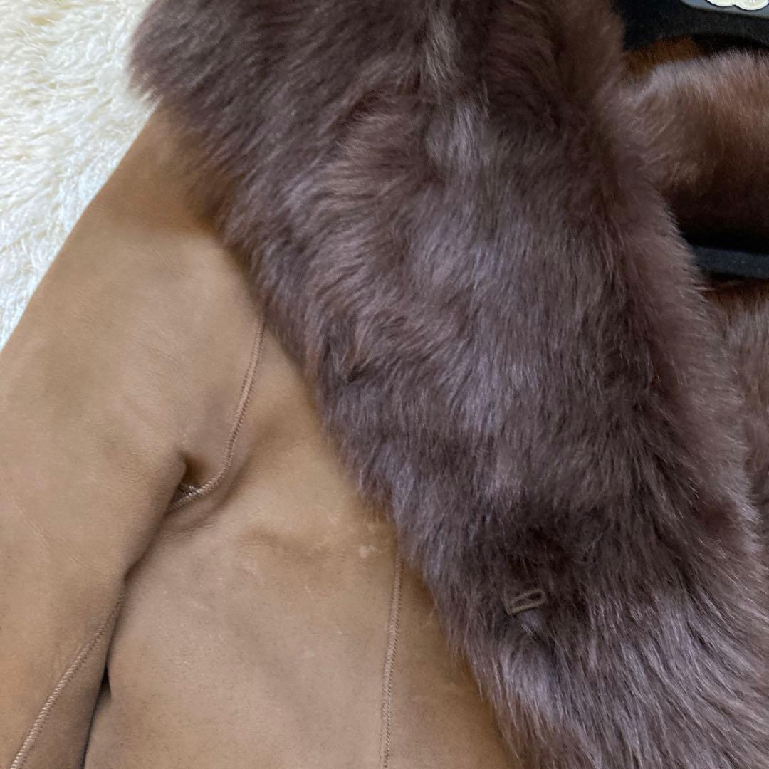 華麗✨ ジョゼフ 羊革 リアルムートンコート　36 M ブラウン 茶　女優襟