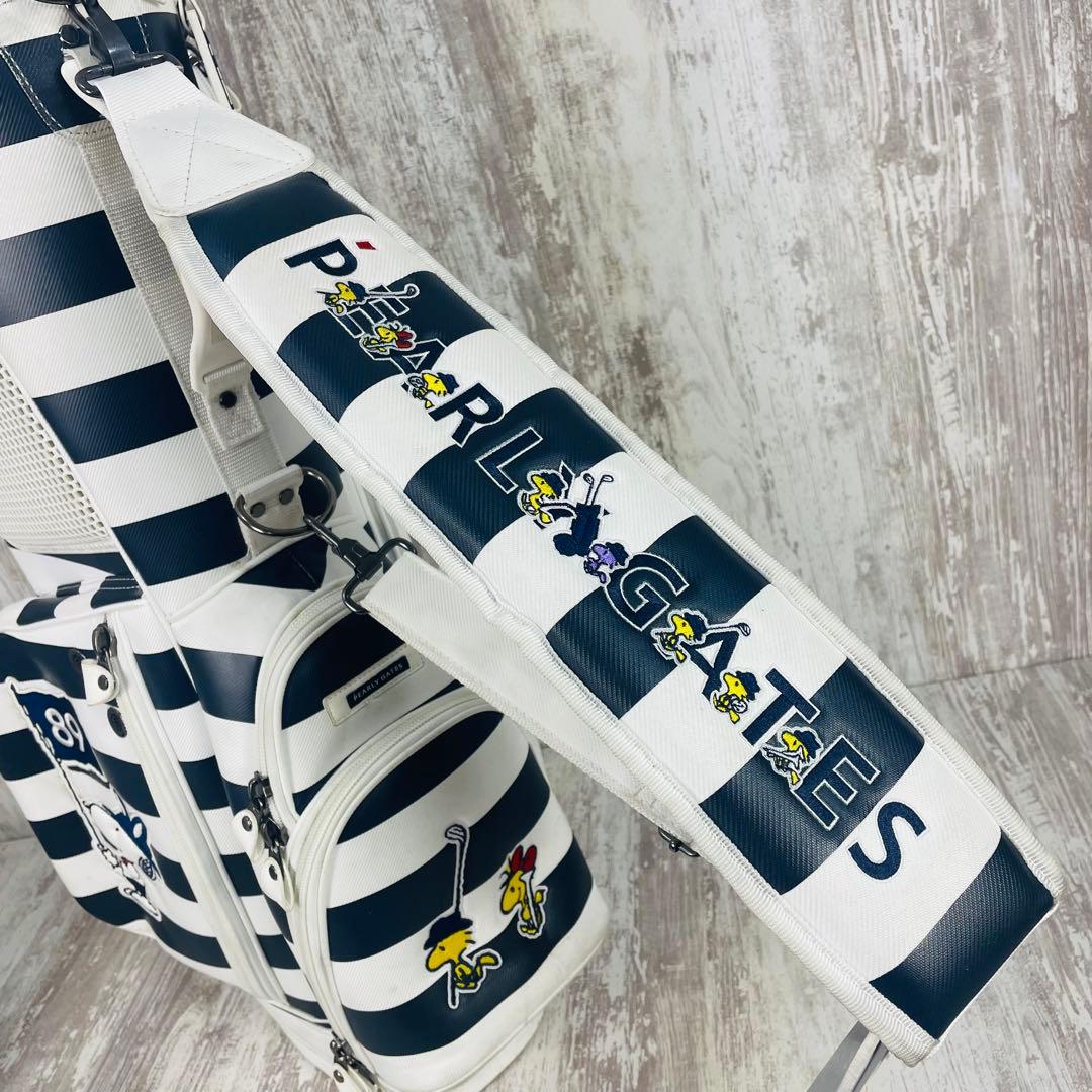 【限定品】パーリーゲイツ×SNOOPY スヌーピー キャディバッグ ボーダー柄