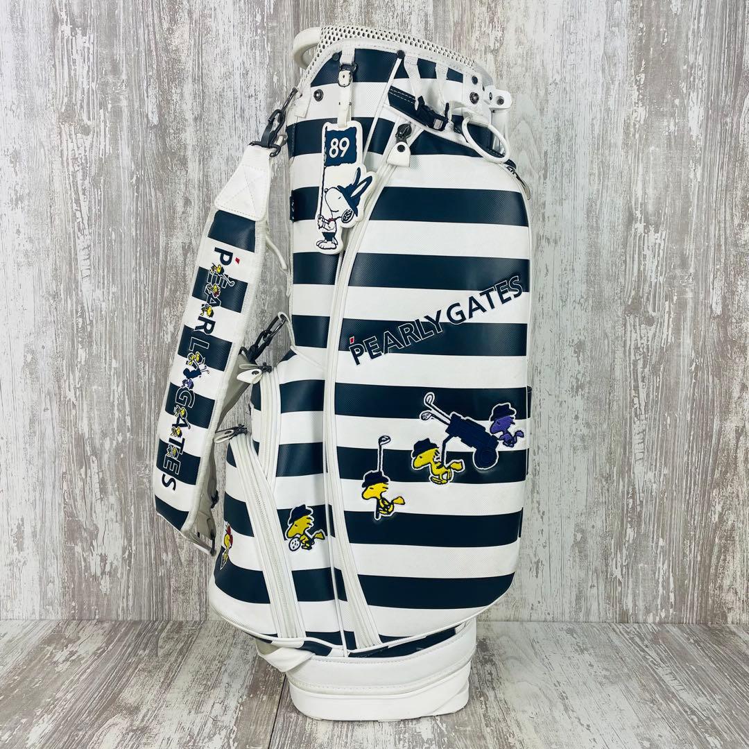 【限定品】パーリーゲイツ×SNOOPY スヌーピー キャディバッグ ボーダー柄