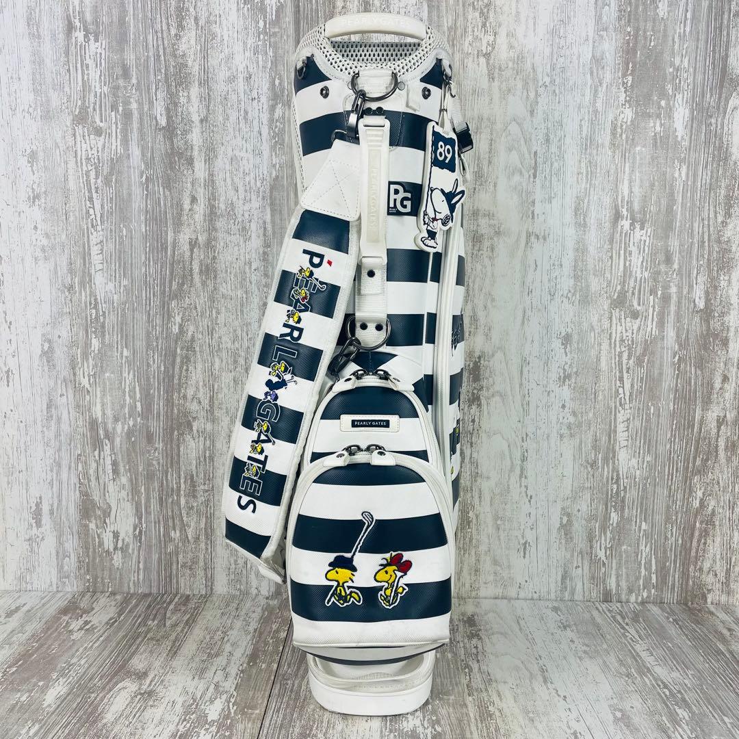【限定品】パーリーゲイツ×SNOOPY スヌーピー キャディバッグ ボーダー柄
