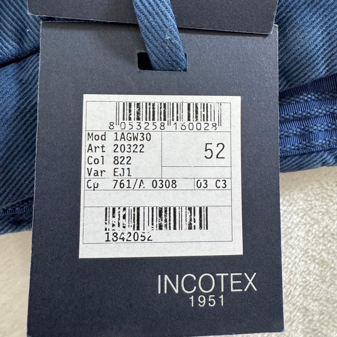 未使用品 INCOTEX インコテックス チノ ブルー 52