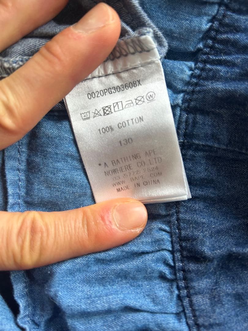 BAPE KIDS デニムワンピース ノースリーブ