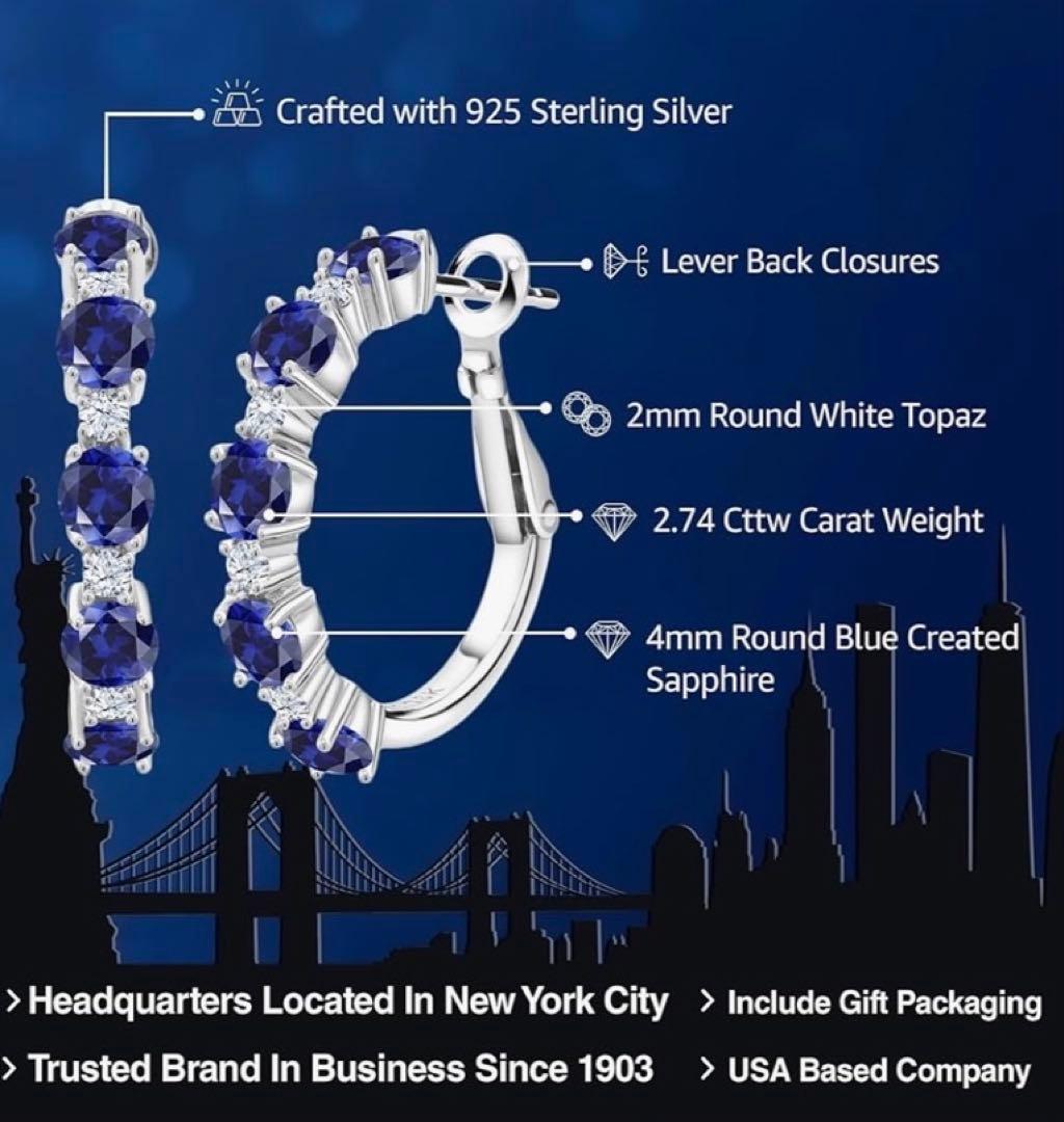 サファイアピアス (天然サファイア) 2.74カラット＊(正規品)保証カード付き