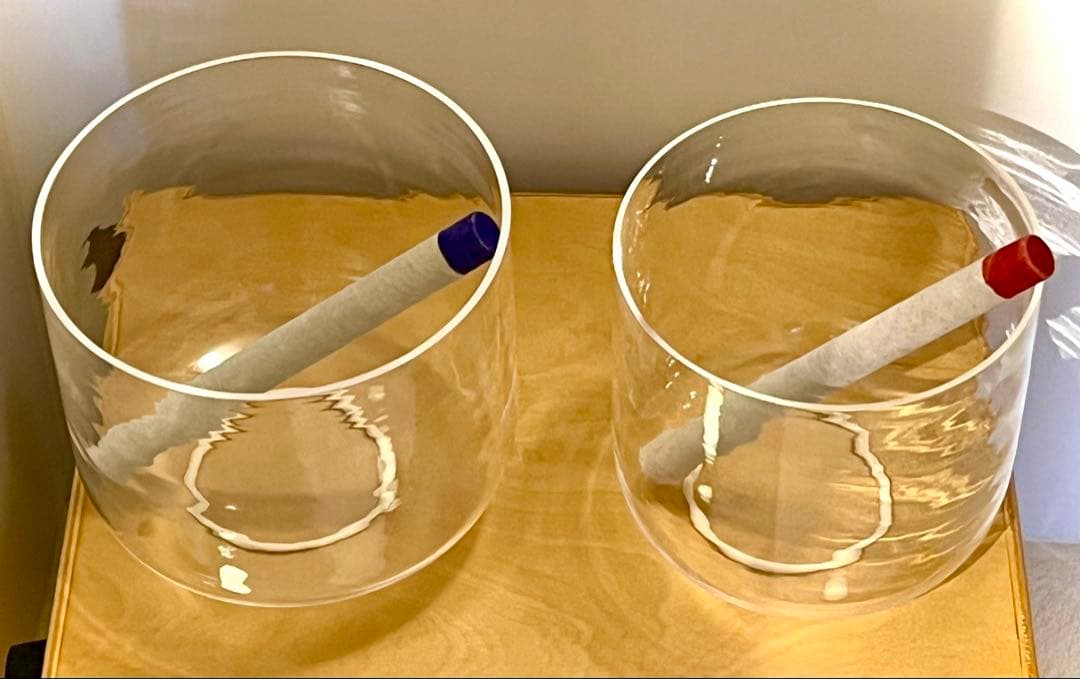 クリアクリスタルボウル2点セット 8インチE+7インチD